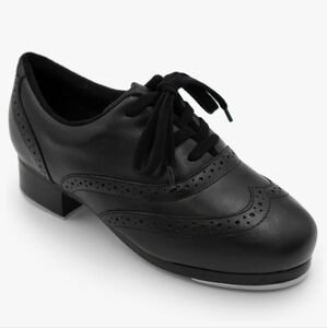 Capezio Roxy Black Leather Tap Shoes NWT Size 14M